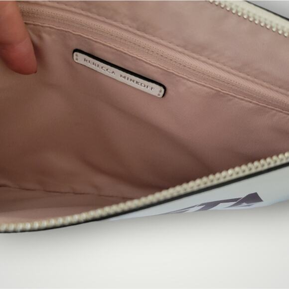 Rebecca Minkoff Pouch Clutch White Feminista Superwoman Medium Zip - Picture 6 of 7